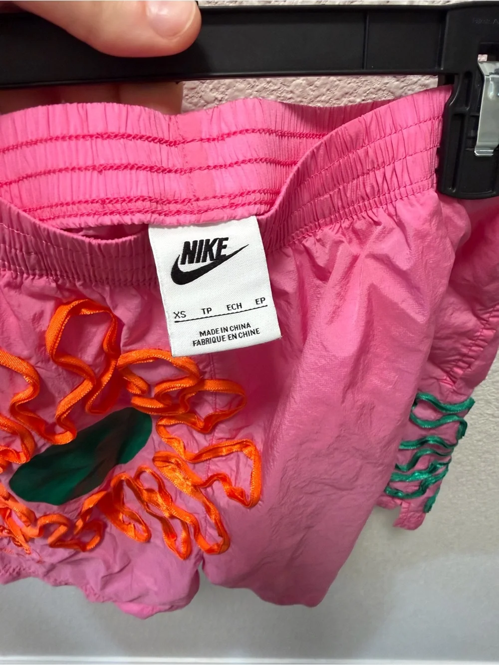 Nike Uphoria Pink Embroidered Floral Women's Shorts